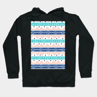 Tribal Coral Blue Teal Hand Drawn Hoodie